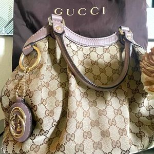 GUCCI Monogram Medium Sukey Tote     Lavender:Vintage Gucci ladies‼️Authentic ✔️